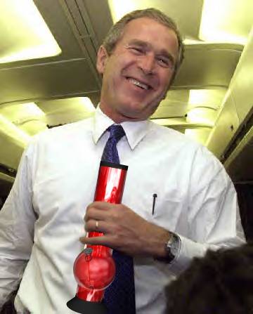 [Picture of President holding bong on Air Force One]